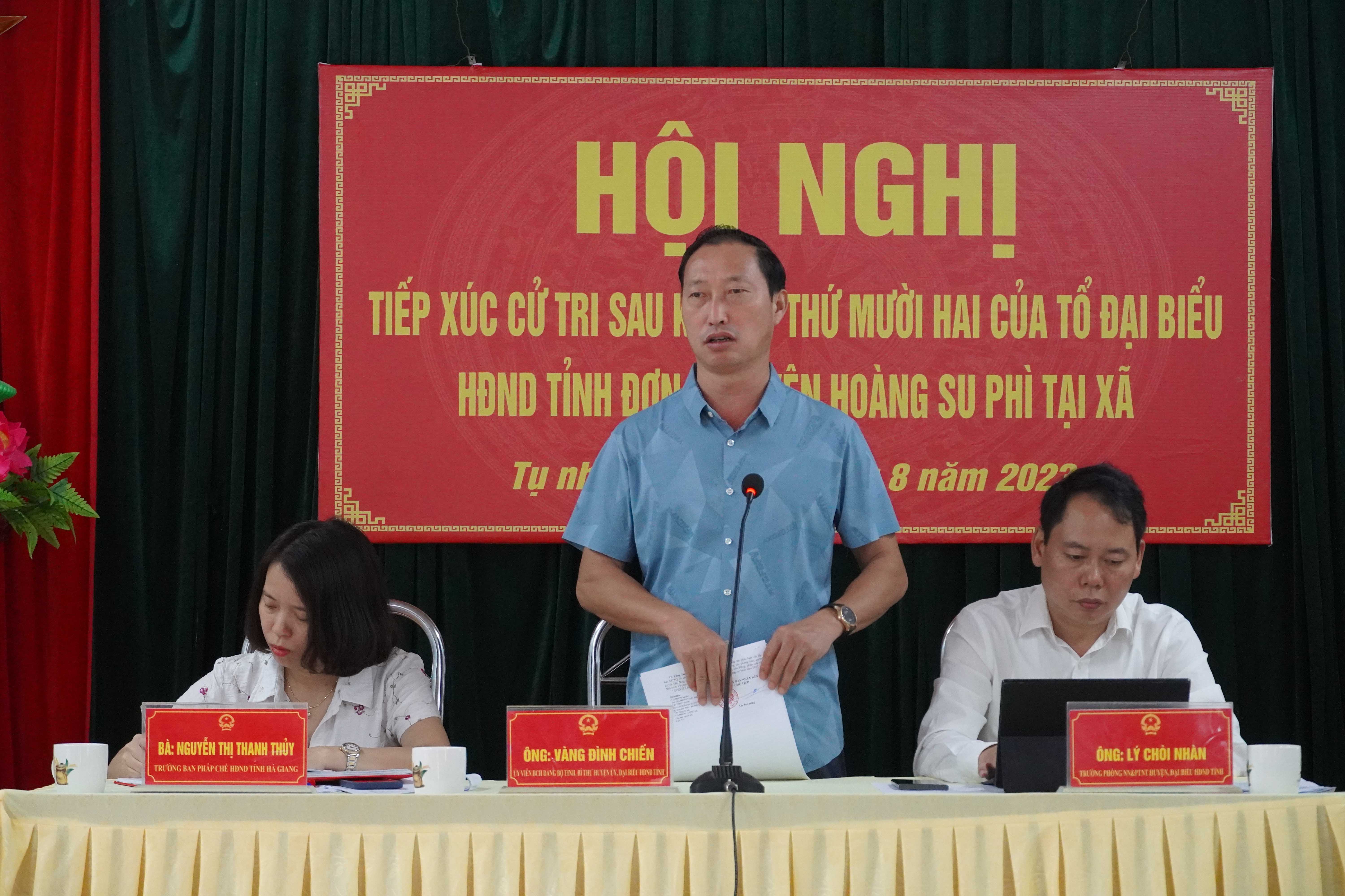 Đại biểu HĐND tỉnh đơn vị huyện Hoàng Su Phì tiếp xúc cử tri sau Kỳ họp thứ 12