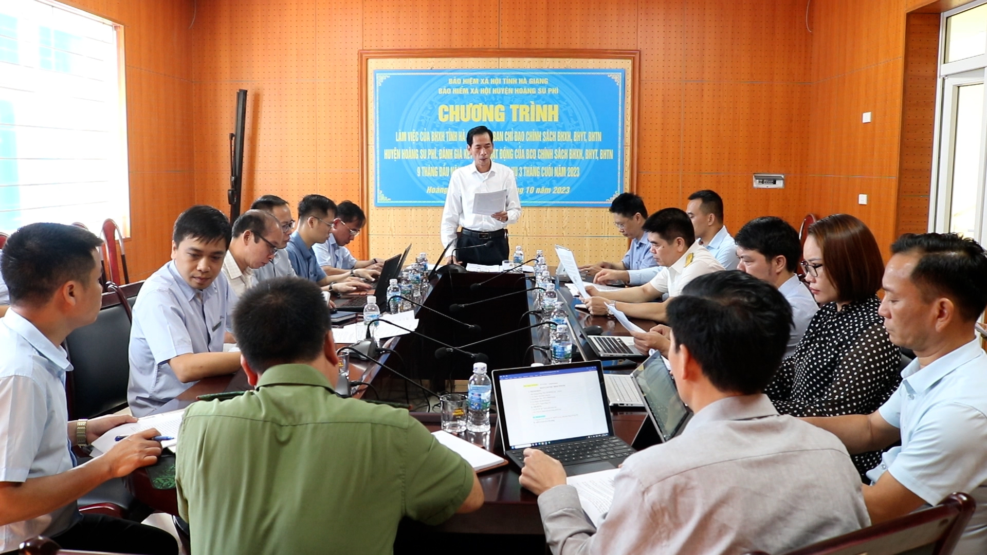 Ban Chỉ đạo thực hiện chính sách bảo hiểm xã hội bảo hiểm y tế tỉnh làm việc tại huyện Hoàng Su Phì