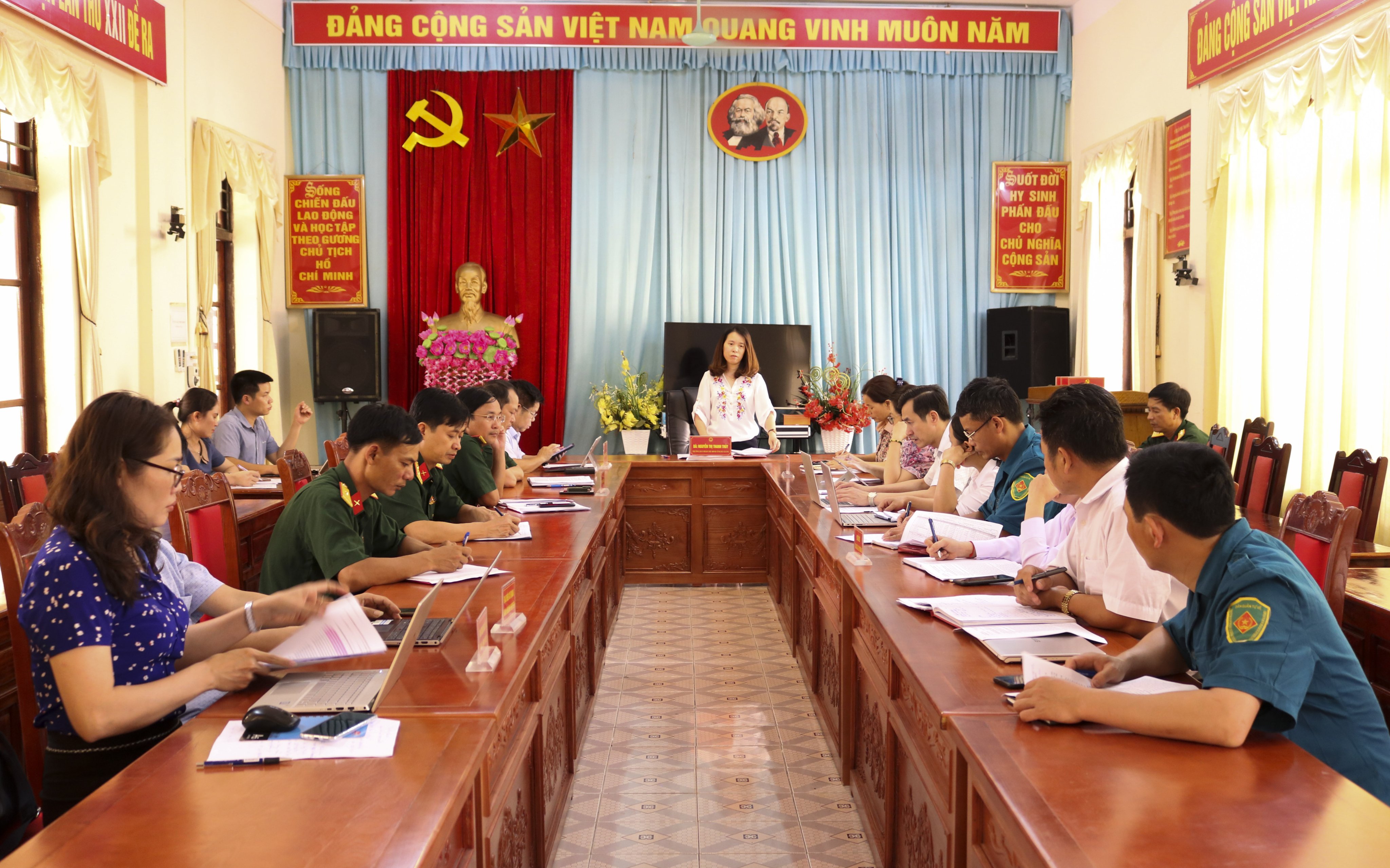 Ban Pháp chế HĐND tỉnh khảo sát việc thực hiện chế độ chính sách đối với lực lượng dân quân tự vệ tại huyện Hoàng Su Phì.